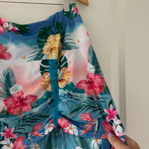 NWT Lucky in Love Tropical Bloom Floral Skort Long Length Ruched - Picture 8 of 14